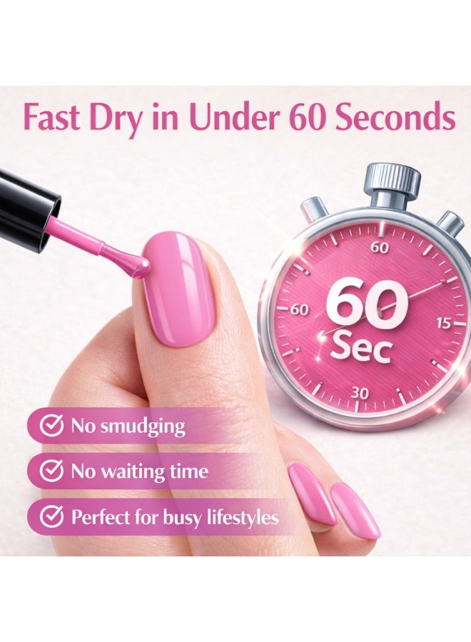 Brunson Classic Nail Polish 18ml Fast Dry Nail Lacquer Nail Harderner Normal Polish Glossy Gel Effect Quick Air Dry Long-Lasting Natural Nail Enamel Salon Quality Manicure Pedicure Regular Polish - Image 4